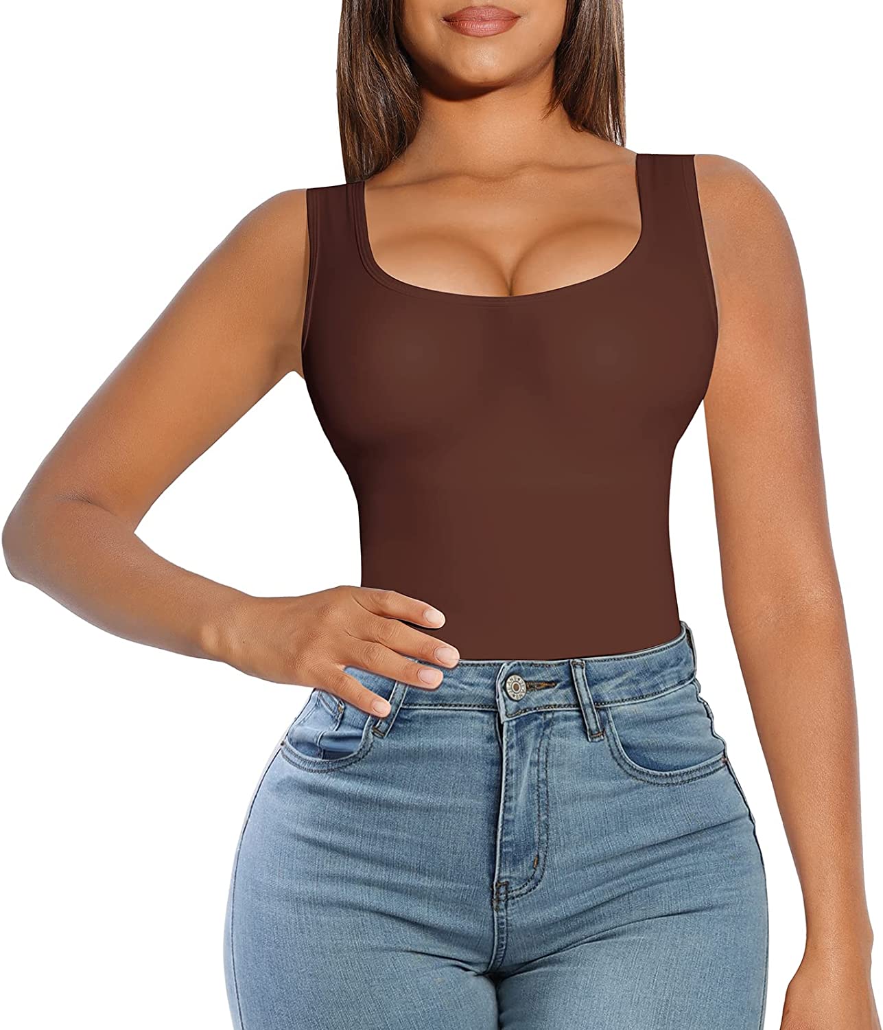 FeelinGirl Bodysuit for Women Tummy Control Seamless Fashion Thong Tops Short/Half/Short Puff/Long Puff Sleeve - Image 1
